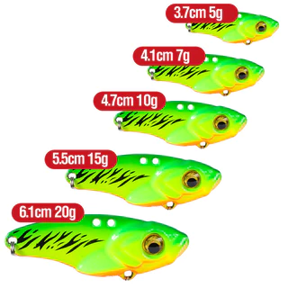 5 ชิ้น/กล่องโลหะใบมีดเหยื่อ VIB Casting Lure 5g 7g 10g 15g 20g Swimbait 3D ตาช้อน Spinner Balancer Fishing Lure Hard เหยื่อ