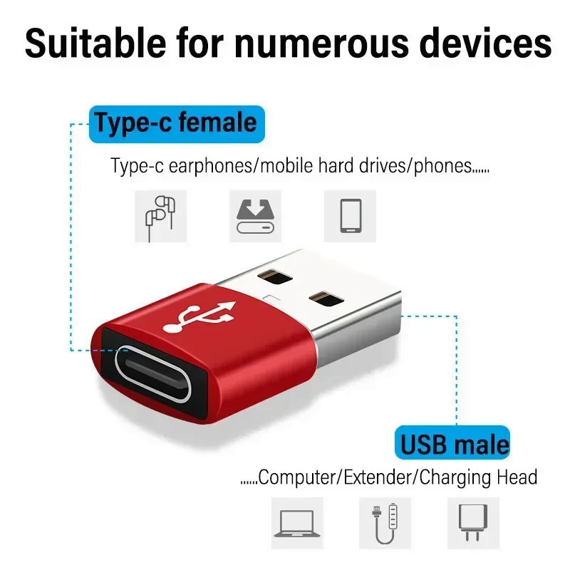 2 ชิ้น Type-c หญิง USB A ชาย OTG Adapter Charger Power Adapter สําหรับ iPhone Airpods iPad Air Samsu