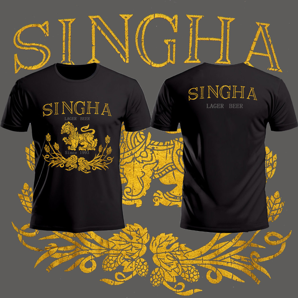 [100% Cotton] เสื้อยืดสิงห์เบียร์สไตล์วินเทจ Singha Beer T-shirt
