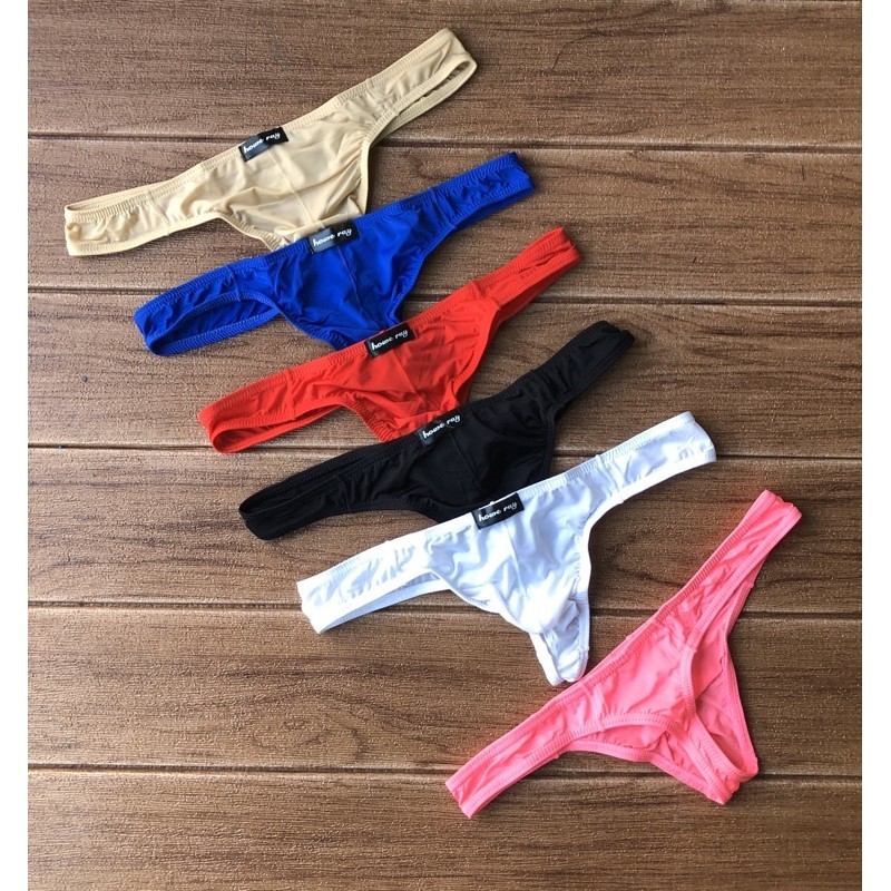 มาใหม่กางเกงในชายSexy G-string จีสตริง ทรงT-ba เอวต่ำ เนื้อผ้าลื่นบางบาว