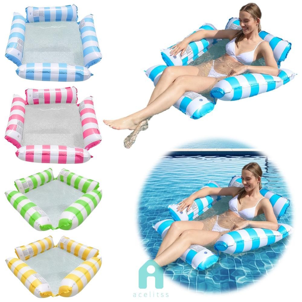 Floating Lounge Chair Inflatable Pool Float Hammock Bed Adults Pool Air Mattress [Acelit.th ]