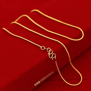 เวียดนามทรายทอง 24K สีทองชุบสุภาพสตรี Twist สร ้ อยคองูกระดูกโซ ่