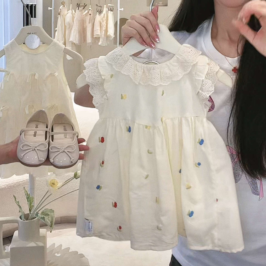 สาวลูกไม้ปกชุดฤดูร้อนผลิตภัณฑ์ใหม่เสื้อผ้าเด็กเวอร์ชั่นเกาหลีแฟชั่นหวานเด็กชุดเจ้าหญิง