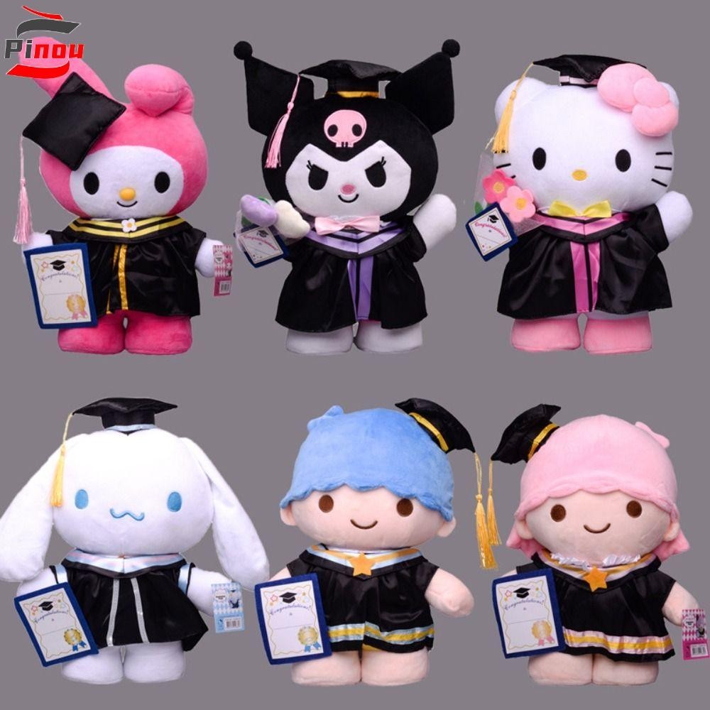 Pinou Kuromi ตุ๊กตารับปริญญา, My Melody Cinnamoroll ฤดูกาลรับปริญญาตุ๊กตาตุ๊กตา,โยนหมอนนุ่ม 35 ซม.การ์ตูนสําเร็จการศึกษาขนาดใหญ่ตุ๊กตาตุ๊กตาโซฟาตกแต่งตุ๊กตา