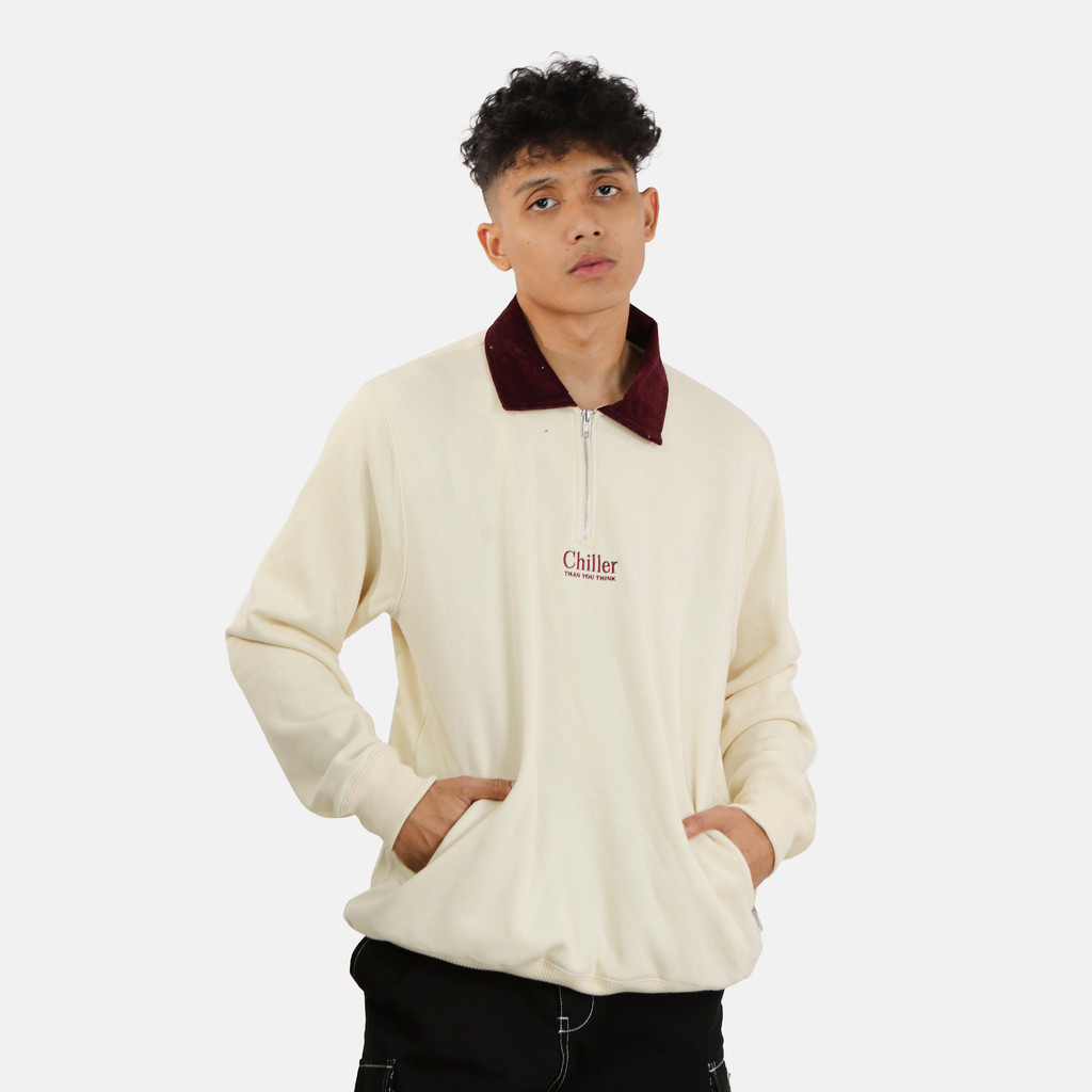 Cosmic Mens Half Zip Sweater DENVER CREAM