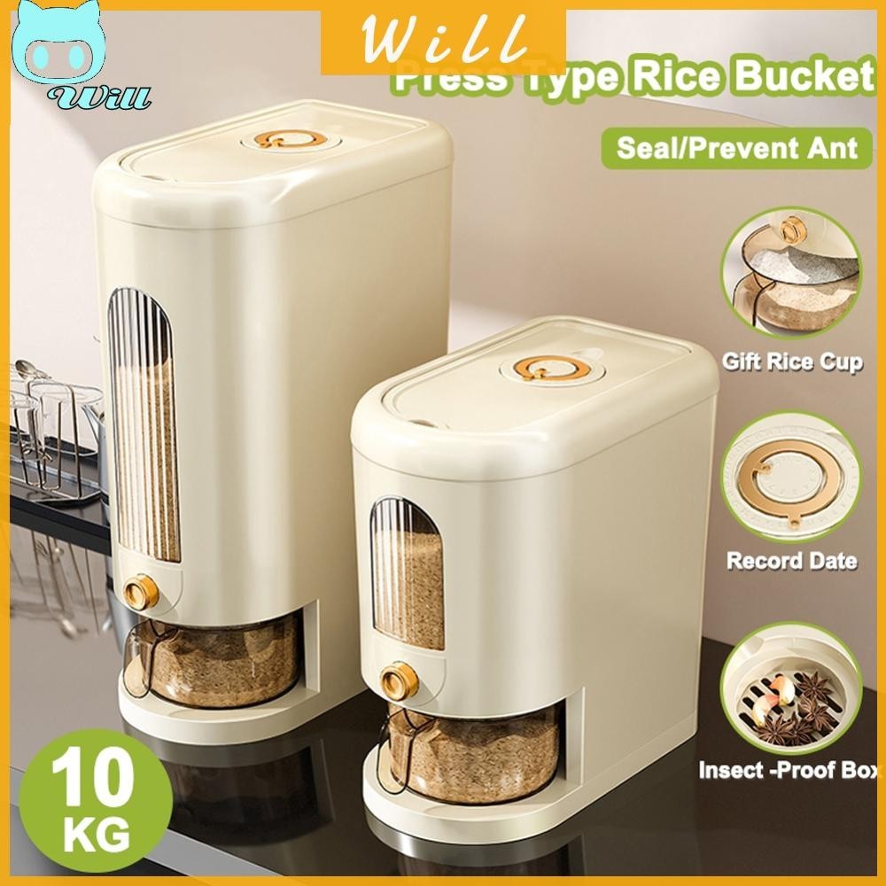 5/10kg เครื ่ องจ ่ ายข ้ าวอัตโนมัติเก ็ บถังข ้ าวปิดผนึกสดแห ้ งความจุขนาดใหญ ่