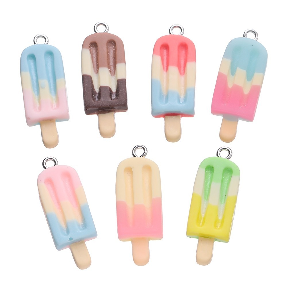 St. kunkka 5-10 ชิ้นจี้เรซิ่นสีจับคู่จี้ไอศกรีมสําหรับเครื่องประดับ DIY จี้ทํา