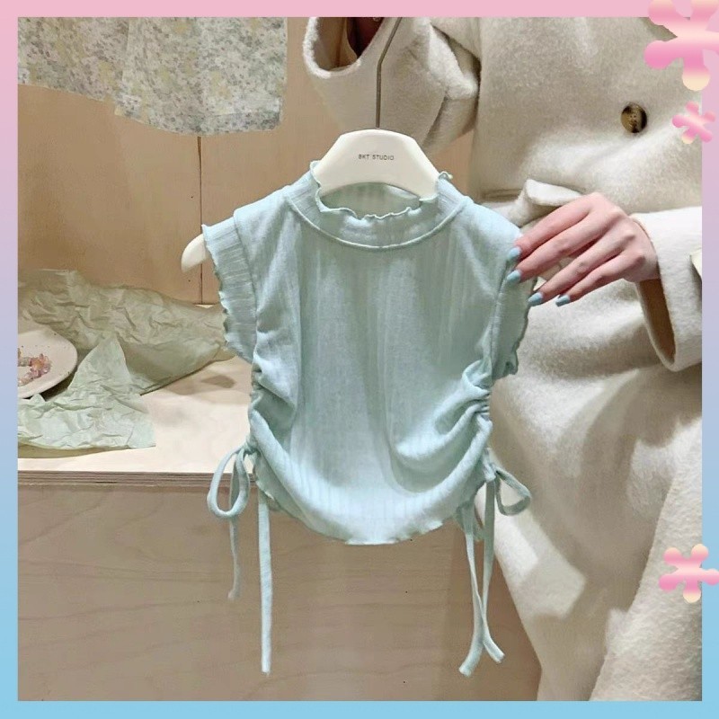 Korean Children's Clothing2024Summer New Girls' Sleeveless Blouse Children's Little Girl Korean Style Trendy Small-Fresh Vest