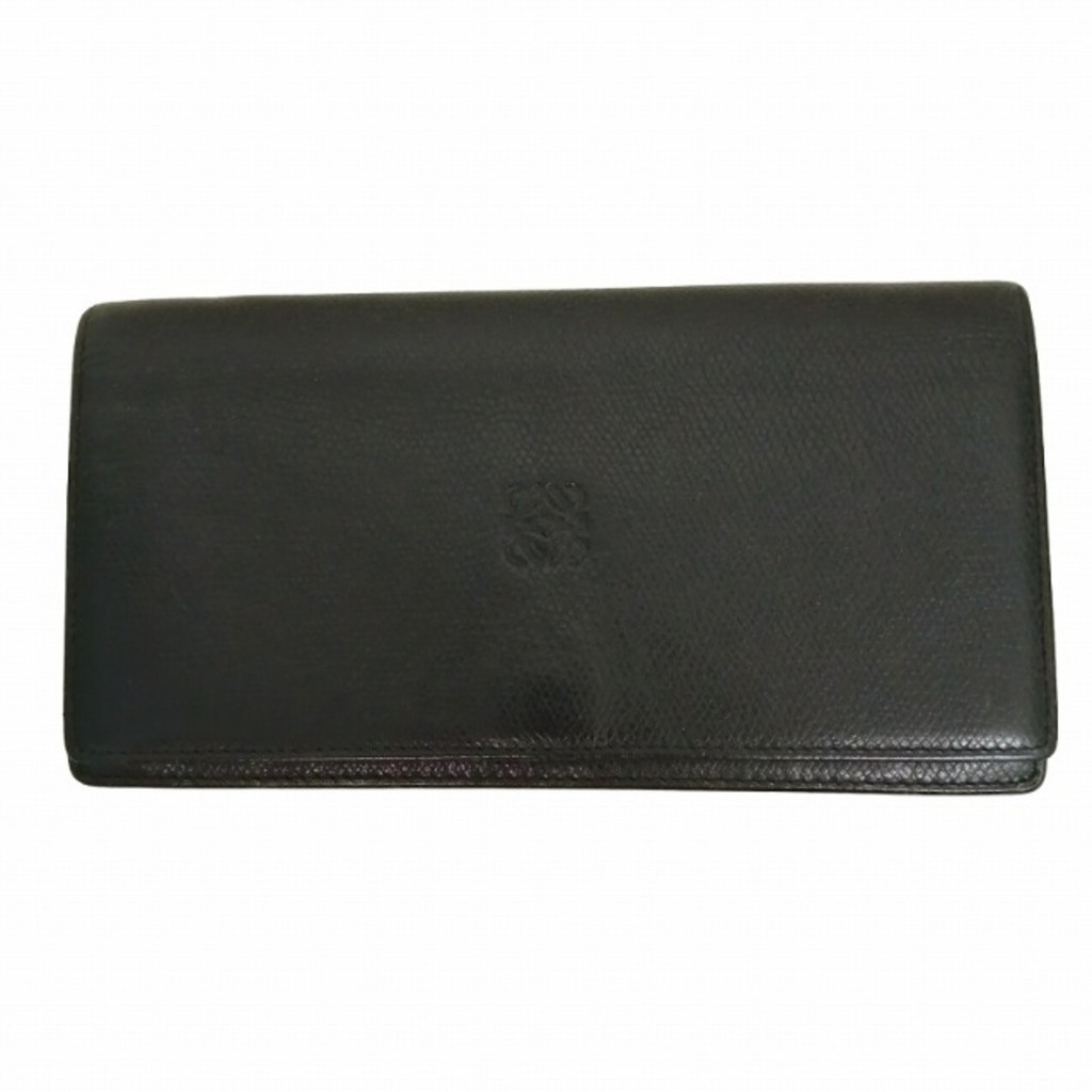 LOEWE LOEWE Long Wallet Anagram Wallet Leather Black Black Direct from Japan Secondhand
