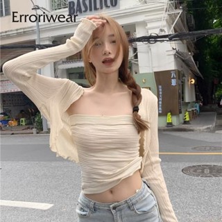 ข้อผิดพลาด ผู้หญิงสองชิ้นเสื้อลําลองแฟชั่นสีทึบเสื้อปิดไหล่ …