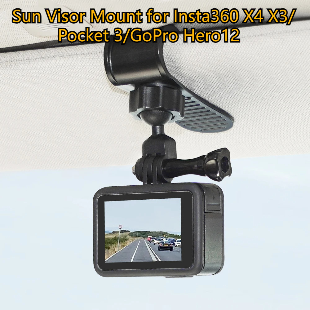 รถ Sun Visor Mount สําหรับ Insta360 X4 X3/Pocket 3/GoPro Hero 12 11 10 9 8 7/Action กล้องสมาร์ทโฟนอุปกรณ์เสริม