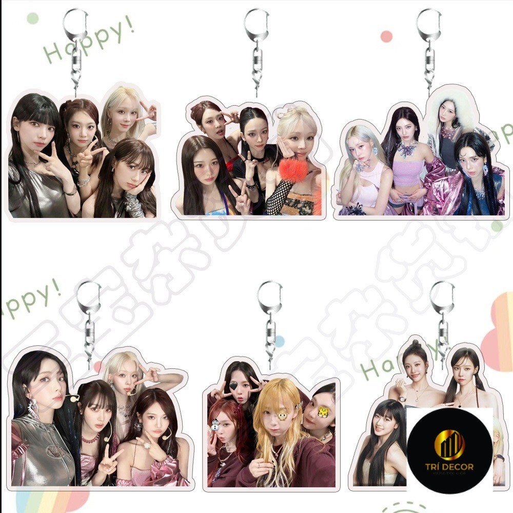 AESPA AESPA พวงกุญแจอะคริลิคของขวัญสองด้านสําหรับนักเรียน