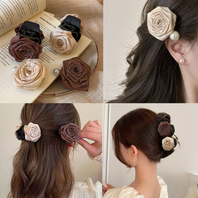 1 ชิ ้ นผู ้ หญิงหญิง Camellia Hairpin ผมคลิปด ้ านข ้ างหักเครื ่ องประดับผม