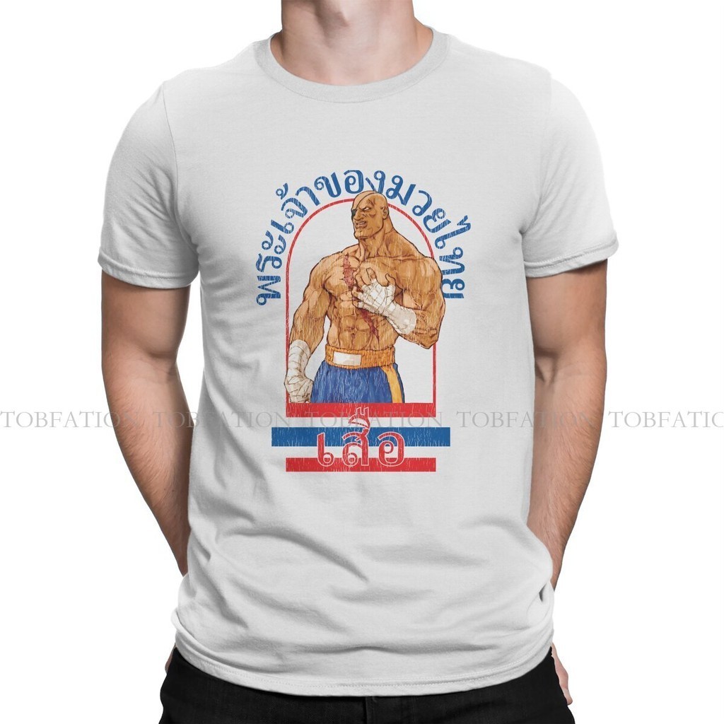 Sagat God of Muay Thai Gym Street Fighters Men T Shirt Cotton Grunge Crewneck Tee Shirt Harajuku Clo