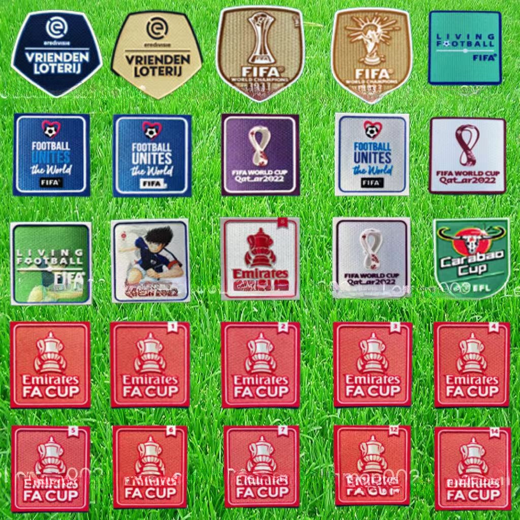 Flocked patch 23-24 Qatar World Cup patch, VRIENDEN LOTERIJ Emirates FA Cup patch, FAFI 2023,2022 orld Cup champion patch