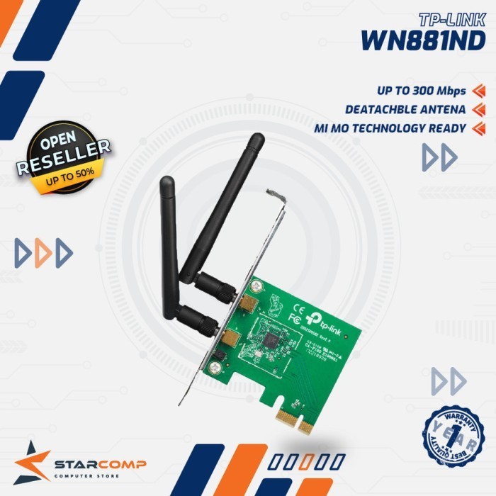 TP-Link TL-WN881ND Wireless N PCI Express Adapter 300Mbps