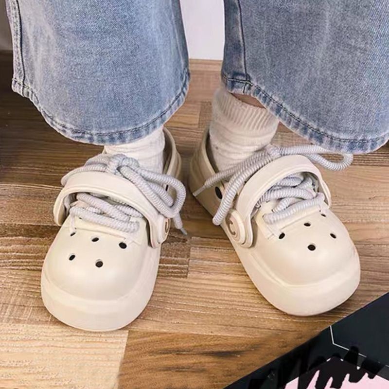 หูหูฟังรองเท ้ าฤดูใบไม ้ ผลิฤดูร ้ อนหัวใหญ ่ คู ่ หนา Soled ความสูงรองเท ้ าแตะผู ้ ชายผู ้ หญิงสวมใส ่ ด ้ านนอก Anti-Slip Soft-Soled ทราย