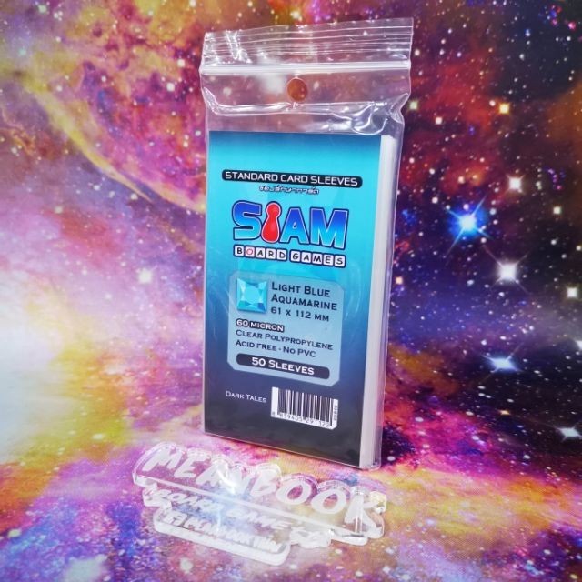 ซองใส่การ์ด SBG Sleeve : Light Blue (แบบบาง 60 ไมครอน) ขนาดการ์ด : 61x112 mm.