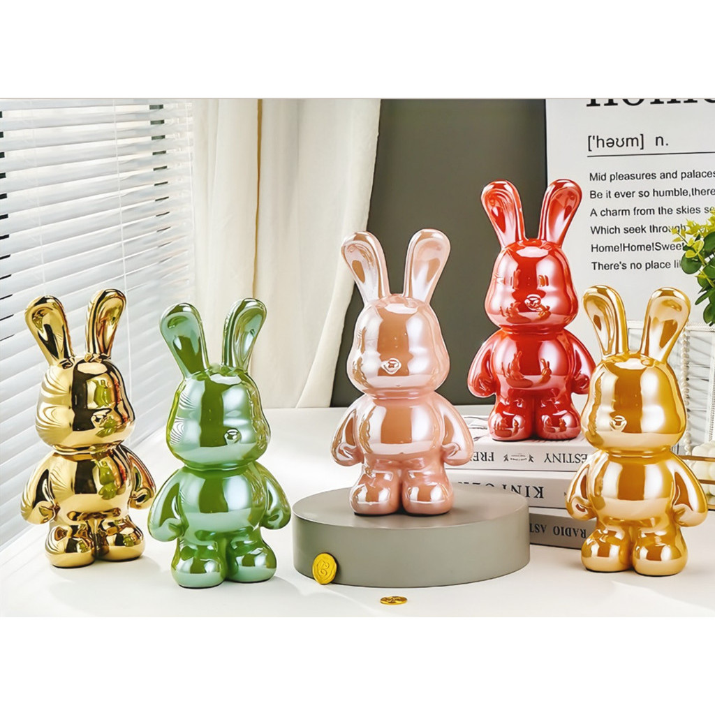 กระปุกออมสิน รูปกระต่าย ขนาด18/21/28cm. วัสดุเซรามิก ตกแต่งบ้าน หรือมอบเป็นของขวัญสำหรับโอกาสพิเศษ