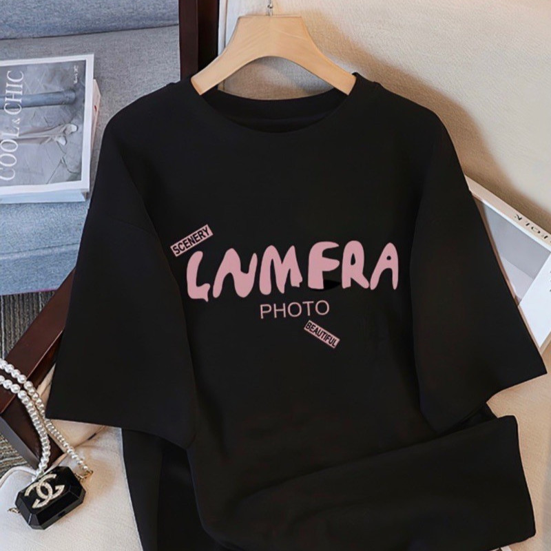 ยอดนิยมในเกาหลี 2024 100% Cotton T-shirt เสื้อยืดแขนสั้น เสื้อยืดผ้าฝ้ายคอกลมสำหรับผู้หญิง เสื้อยืดใส่สบาย สีขาว
