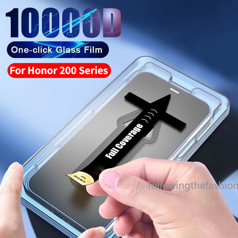 ฟิล์มเสริมอัตโนมัติ Applicator HD กระจกนิรภัยสําหรับ Honor 200 Pro 5G Honor200 Lite 200Pro 2024 คลุมทั้งหมดปกป้องหน้าจอการติดตั้งคลิกเดียวปกป้องฝุ่นฟรี