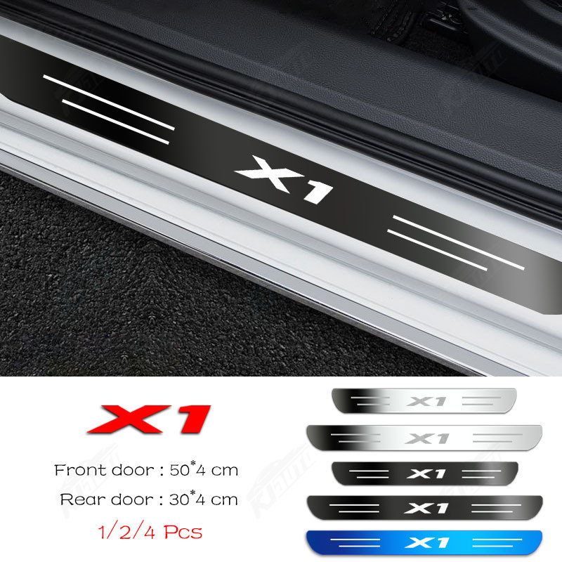 ✨Bmw X1 High-End Custom Metal Sill Protector Scratch-Resistant Dirt-Proof สแตนเลสรถประตูสติกเกอร ์ อุปกรณ ์ ตกแต ่ งรถ