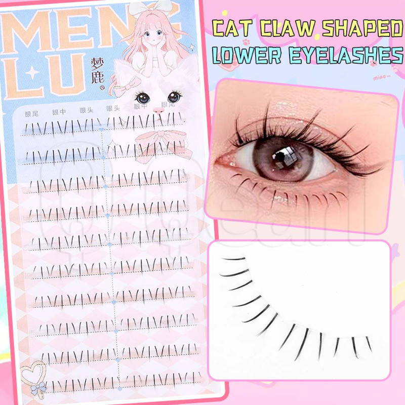 Cat Claw ขนตาปลอมล่าง-ก้านโปร่งใส,Segmented-Self-Adhesive Eyelash Extension-เครื่องมือแต่งตา-ประดิษฐ์ขนตาคลัสเตอร์ชุด-COSอะนิเมะProps