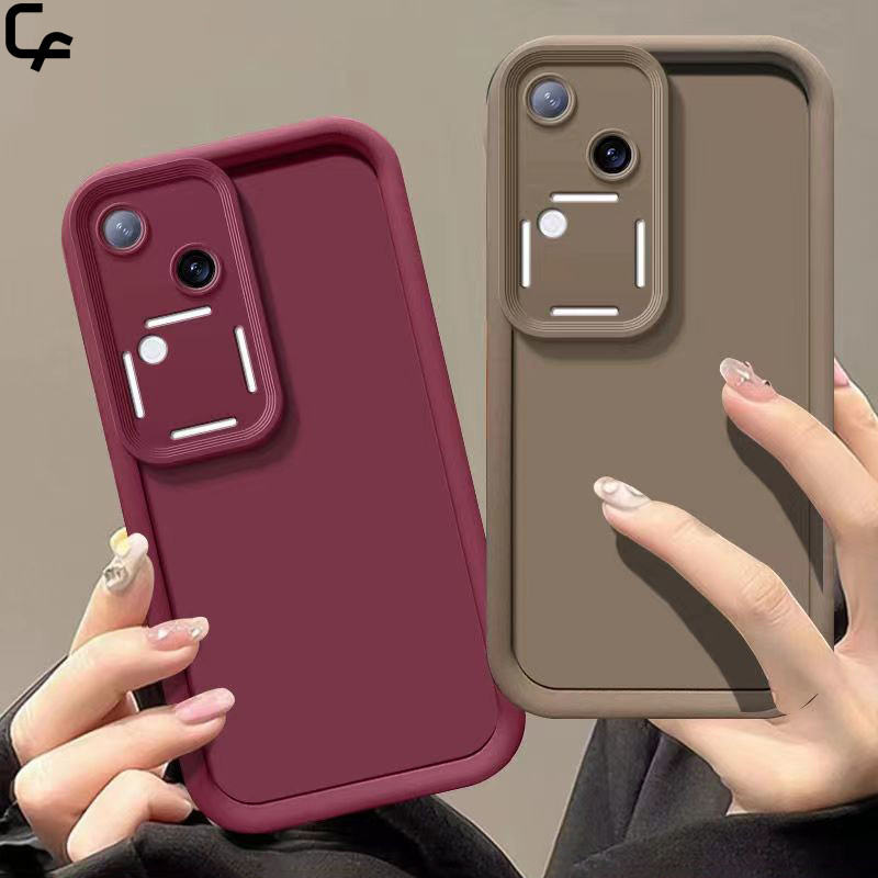 เรียบง่ายสีทึบกันกระแทกกรณีโทรศัพท์หรูสำหรับ VIVO V30 Lite V30E V29 V29E V27 V27E V25 V25E V23 V23E V21 V21E V20 V15 X80 X70 Pro 4G 5G 2024