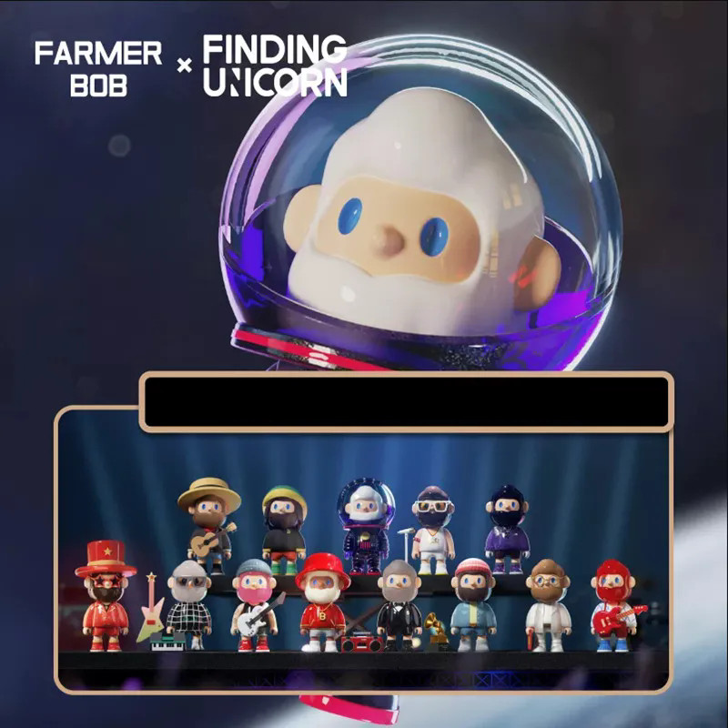 Finding Unicorn FARMER BOB Retro Replay Series กล่องตาบอด Kawaii รูปเดสก์ท็อปเครื่องประดับของเล่นของขวัญ