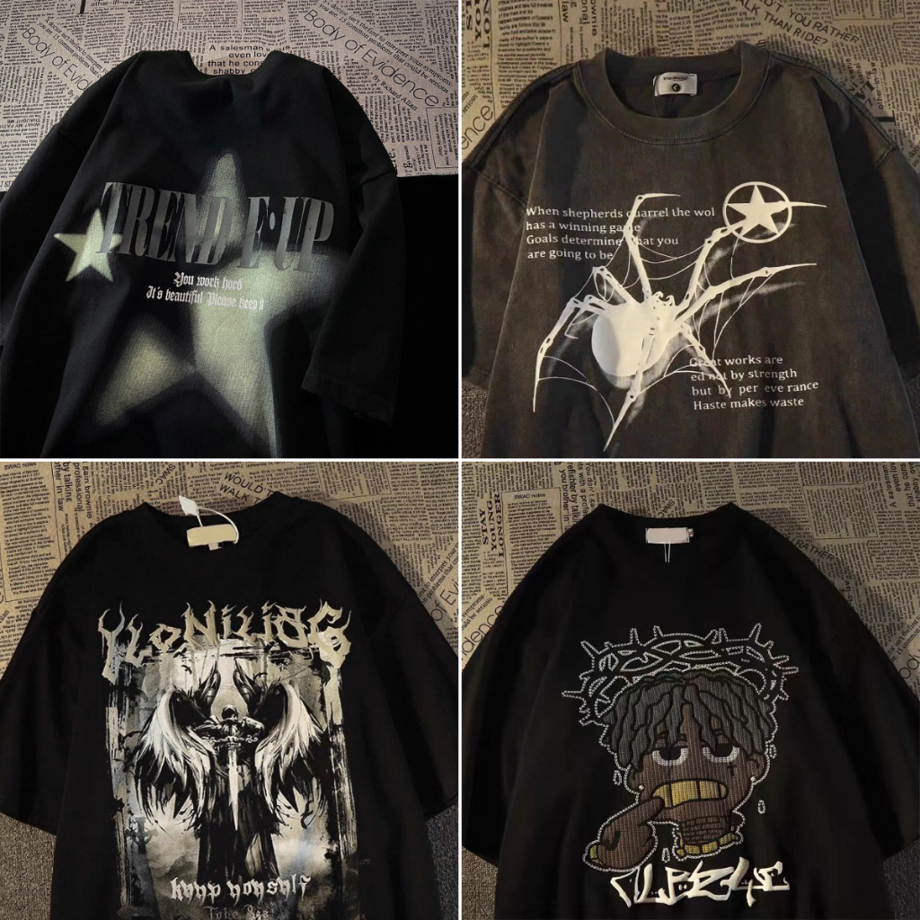 （จัดส่งตลอด 24 ชั่วโมง）HY trendy menswear เสื้อยืดคอกลม แขนสั้น เสื้อยืดแฟชั่น ใส่สบาย t-shirt