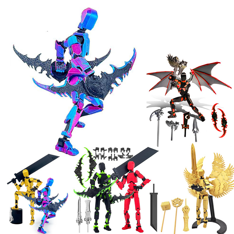 หุ่นยนต์ของเล่น Lucky 13 Action Figure 3D Dummy 13 Movable Figures T13 ข้อต่อที่สามารถเคลื่อนย้ายของเล่นตุ๊กตาเด็กของขวัญ
