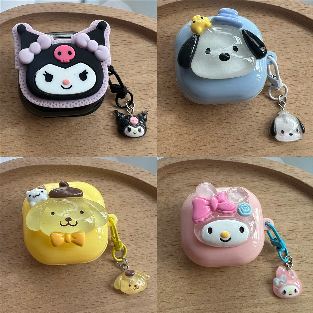 เคสหูฟัง Sanrio สําหรับ Samsung Galaxy Buds Live / Pro / 2 / 2 Pro ลายการ์ตูนน่ารัก พร้อมพวงกุญแจ
