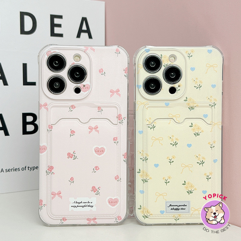 ฤดูร้อนดอกไม้เคสโทรศัพท์สําหรับiphone 12promax 13 14 15 Promax 12 13 mini 11 Pro Max X XS XR XS Max 7 8 Plus SE2020 6Plusการ์ดฝาครอบโทรศัพท์ผู้หญิงเกาหลีสาวนุ่มกรณี