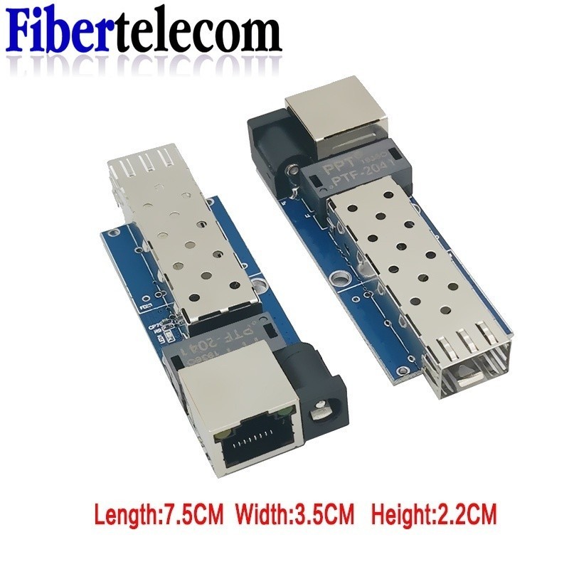 Mini SFP Media Converter Gigabit 10/100/1000M สวิตช์ไฟเบอร์ออปติกพอร์ต SFP บอร์ด PCB