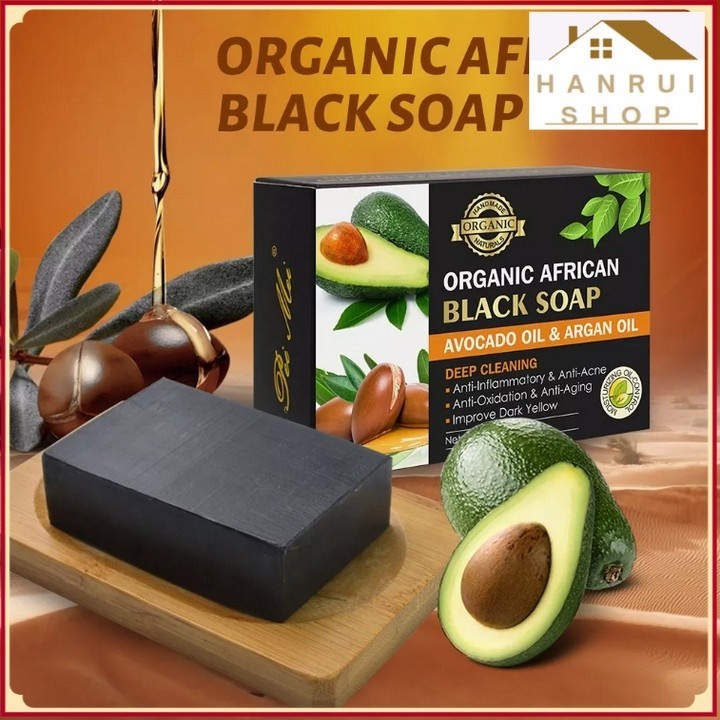 ORGANIC AFRICAN Detox Skin Cleansing Black Soap ️Hanrui Offical ️