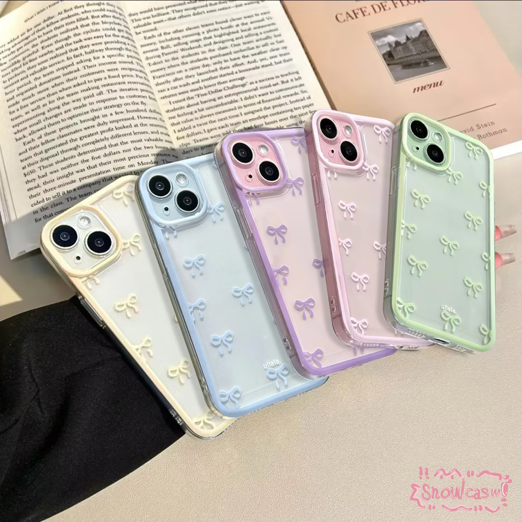 คู่รักผูกโบว์สีสันสดใสสวยเรียบง่ เคส Samsung A13 A20 A51 A12 A32 A02s A52 A50 A52s A03 A03s A30s A10s A21s A20s A50s A33