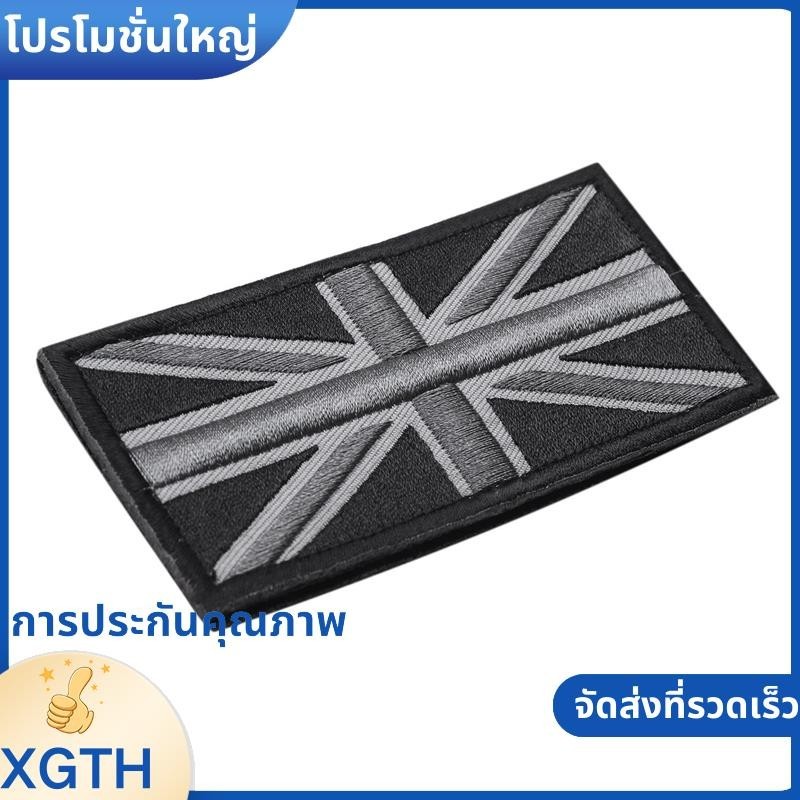 Fashion Union Jack UK Flag Badge Patch Stick Back 10cm x 5cm ใหม่, (ดํา/เทา) xgaminfhchaifueh.th