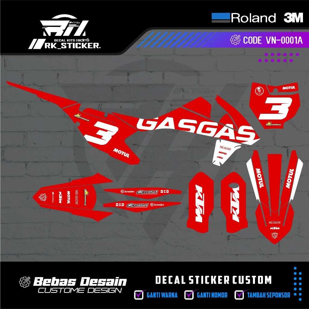 การออกแบบที่กําหนดเองฟรีของ DECAL KTM 250 2017