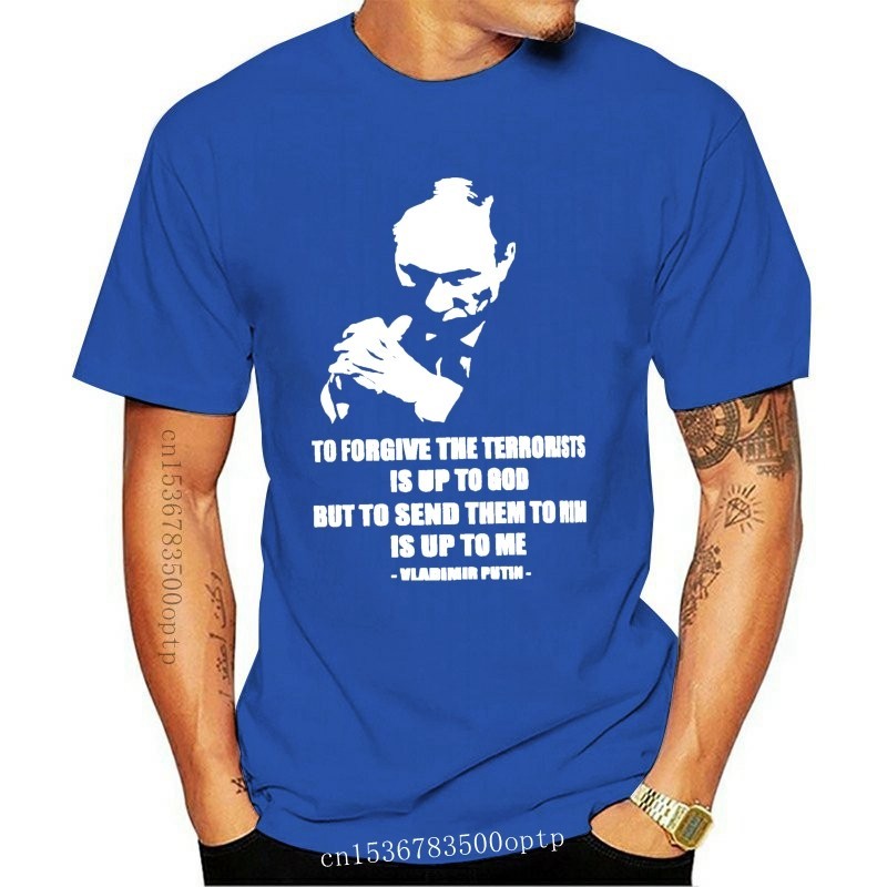 เสื้อยืดผู้ชายใหม่ พิมพ์คำกล่าวของประธานาธิบดี Putin