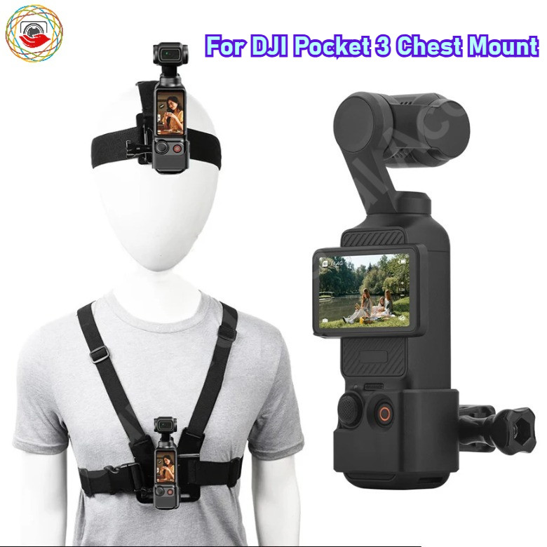 สําหรับ DJI Pocket 3 Chest Mount,สายรัดศีรษะสายรัดหน้าอกพร้อมอะแดปเตอร์สําหรับกล้อง DJI Pocket 3 Acc