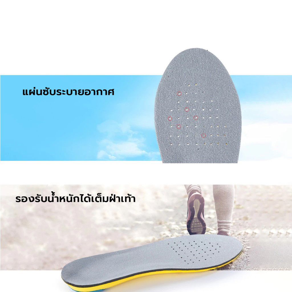 แผ่นรองรองเท้า สำหรับวิ่ง ออกกำลังกาย ฟองน้ำนุ่ม ตัดขอบได้ตามไซส์ ( SIZE 35-45 )