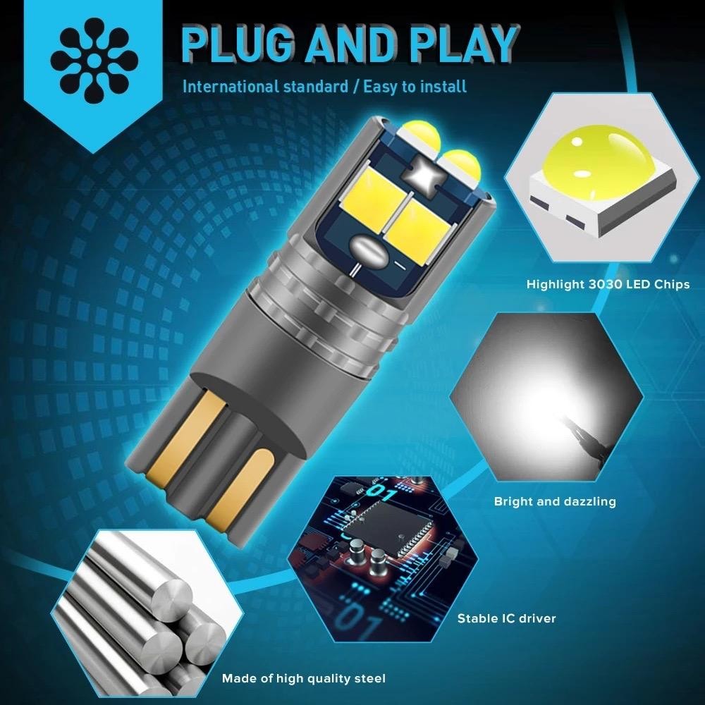 1คู่ ไฟหรี่ 6LEDชิปนูน ระบบแคนบัส T10 ไฟ 12V-24V (1คู่) Car รถจักร - รูปที่ 4