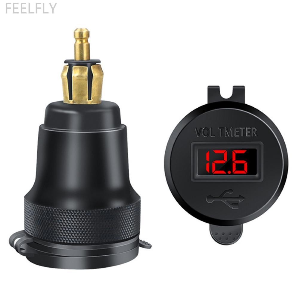 Feelfly เครื่องชาร์จ USB อลูมิเนียม PD Dual QC 3.0 Quick Charger Adapter ซ็อกเก็ตกันน้ําสําหรับ Hell