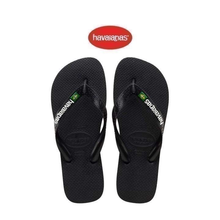 HAVAIANAS รองเท้าแตะ Brasil Logo Flip Flops BLACK 41108501069U_C3BKXX