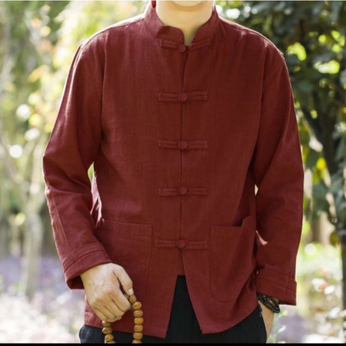 KUNGFU IPMAN CHINESE KOKO SHIRT สําหรับผู้ชายผู้ใหญ่, PLAIN, ทันสมัย, แขนเสื้อยาว - Tosca, M