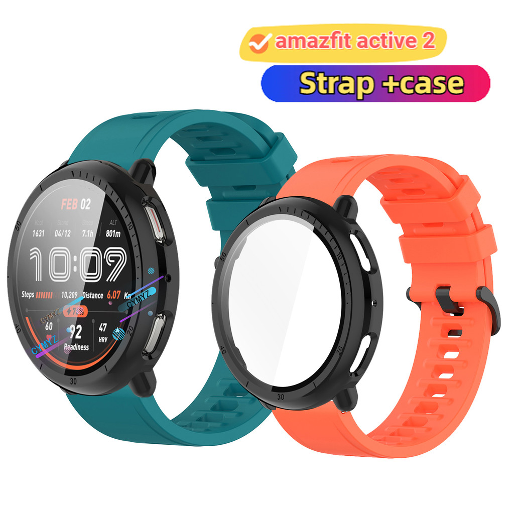 สําหรับสาย Amazfit Active 2 สายซิลิโคนสําหรับสาย Amazfit Active2 สายรัดข้อมือกีฬาสําหรับเคส Amazfit 