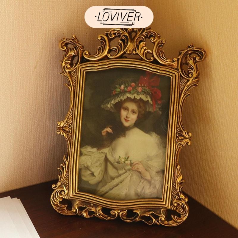 LOVIVER สี่เหลี่ยมผืนผ้าโพลีเรสอินกรอบรูปเรซิ่นกรอบรูปแสดงสําหรับ10x15เซนติเมตรภาพถ่ายที่น่าสนใจดูตกแต่งสวนที่สง่างาม,