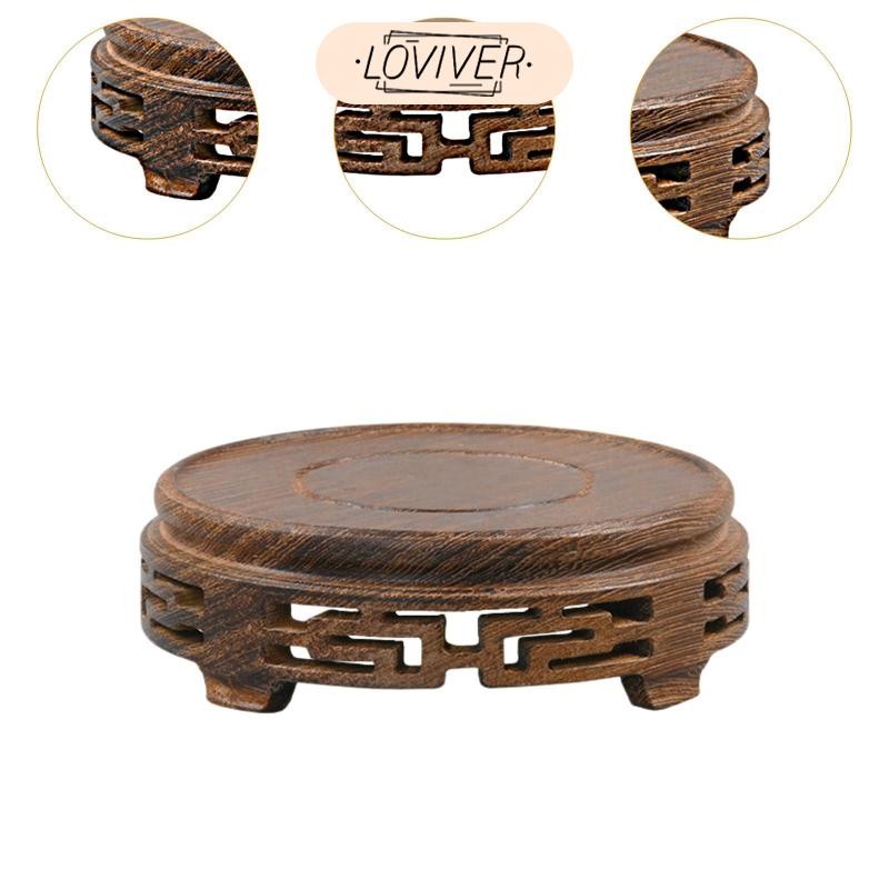 LOVIVER เครื่องประดับยืนแสดงรอบไม้ชาวไร่ยืนชามปลาแท่นกระถา รูปที่ 3