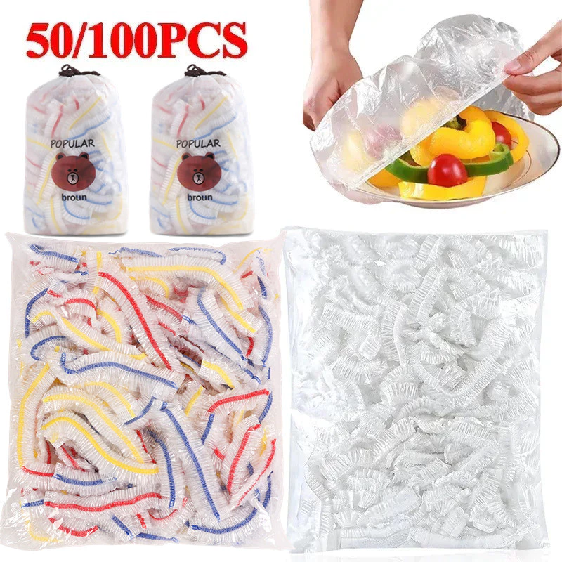 ครัวอาหารยืดปกการจัดเก็บ-ทิ้งอาหารสดเก็บฟิล์ม-ที่มีสีสันผลไม้ผักห่อถุงพลาสติกยืดหยุ่น