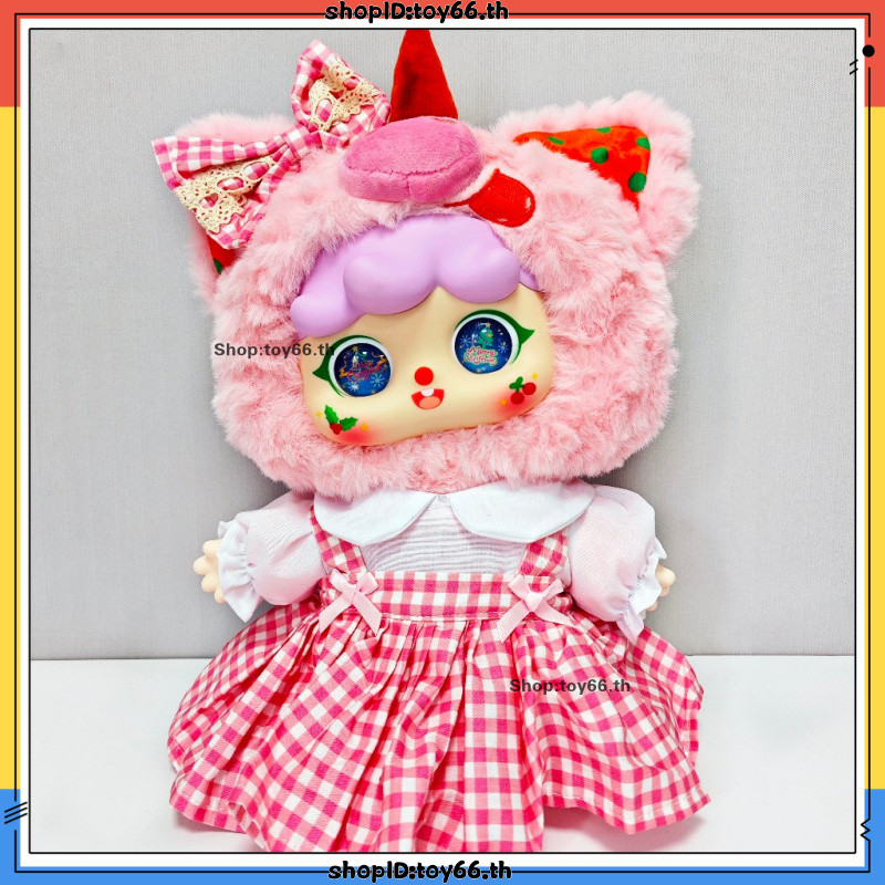 เสื้อผ้ามิโก 400%|เดรสโบว์ลายสก๊อตสีชมพูสามชิ้น|สําหรับ migo 400%/Liila zoo 600%/เด็กสาม 400% V1&V2/